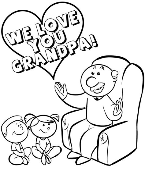 coloring pages grandpa day card coloring page grandchildren