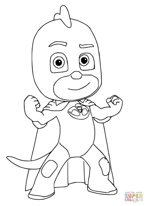 pj masks gekko coloring