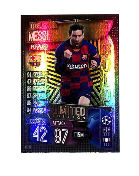 topps match attax gold limited edition le lionel messi nm id ebay