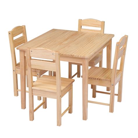 veryke kids wooden table   chairs set childrens furniture  arts activity study toy oak