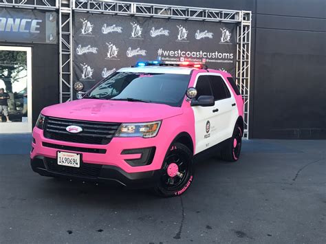 william  parker los angeles police foundation unveiling   lapd pink police car