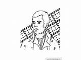Burns Colouring sketch template