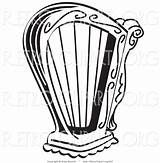 Harp Clipart Retro Coloring Background Instrument Over Music Nortnik Andy Illustration Royalty Buy Toonaday sketch template