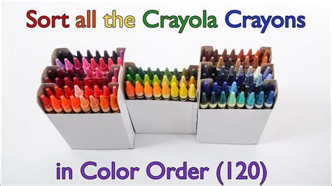 crayons color order sort   crayola crayons    count