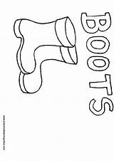 Coloring Boots Rain Worksheet Kids Library Clipart Preschool Popular sketch template