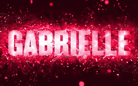 wallpapers happy birthday gabrielle  pink neon lights