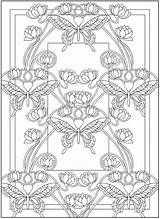 Coloring Pages Deco Nouveau Printable Kids Dover Butterfly Publications Book Doverpublications Color Adults Getcolorings Popular Browse Complete Catalog Over Print sketch template