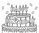 Birthday Cake Coloring Happy Pages Adults sketch template