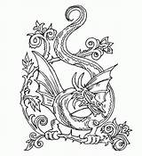 Coloring Pages Adults Dragon Dragons Adult Doodle Abstract Colouring Book sketch template