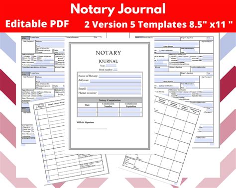 notary journal printablenotary logbookeditable formnotary etsy