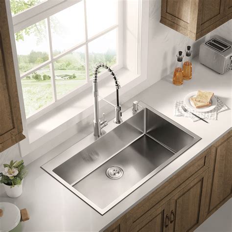 stainless steel   single bowl drop   undermount kitchen sink serene valley