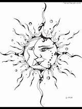 Coloring Moon Pages Sun Goodnight Library Clipart Tattoos sketch template