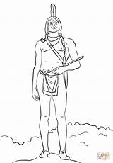 Coloring Native Massasoit Chief Pages Americans Printable Drawing Supercoloring Categories sketch template