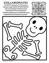 Coloring Collaborative Pages Halloween Radial Choose Board Collaborate Kids Skeleton Tiles Projects Classroom sketch template