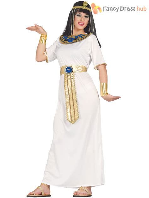 ladies cleopatra costume egyptian toga fancy dress womens ancient greek