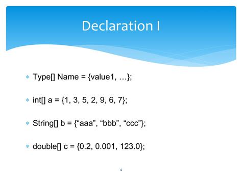 Ppt Java Programming Array And Examples Powerpoint