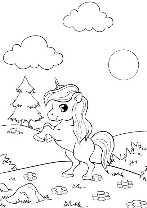 cute  unicorn coloring page  printable coloring pages  kids