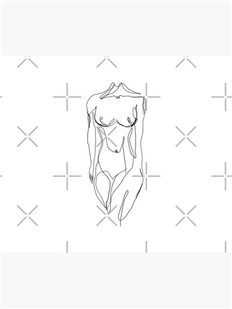 Woman Nude Body One Line Minimalist Illustration Poster For Sale By