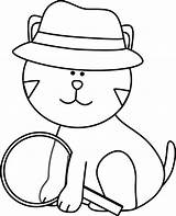 Detective Clip Cat sketch template