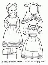 Coloring Pages Mexican Printable Culture Mexico Paper Dolls Doll Argentina Mariachi Kids Print Clothing Sheets Colouring Color Hat Children Getcolorings sketch template