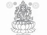 Diwali Lakshmi Drawing Colours Colouring Goddess Rangoli Lord Google sketch template