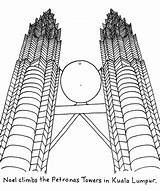 Tower Twin Drawing Petronas Kuala Lumpur Getdrawings Towers sketch template