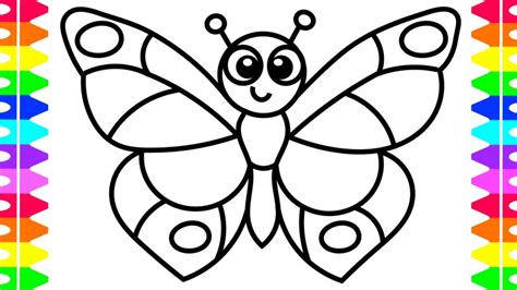 learn   draw  butterfly easy coloring pages  kids toddlers