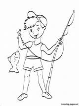 Fishing Coloring Pages Rod Boy Pole Gun Water Getcolorings Pag Printable sketch template