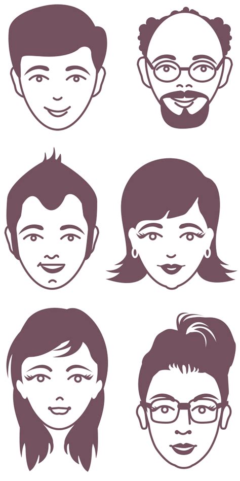 male and female avatar vector faces psd graphicsfuel
