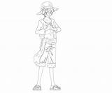 Luffy Coloring Monkey Pages Random sketch template