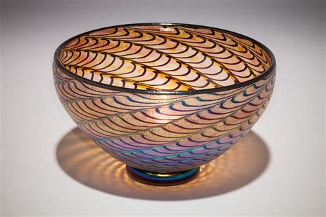 Gold Ruby Lustre Optic Bowl By David Lindsay Art Glass Bowl Artful Home