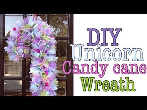 diy dollar tree unicorn candy cane wreath christmas