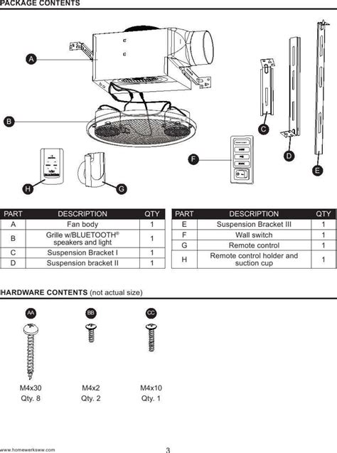 homewerks bluetooth fan wiring diagram