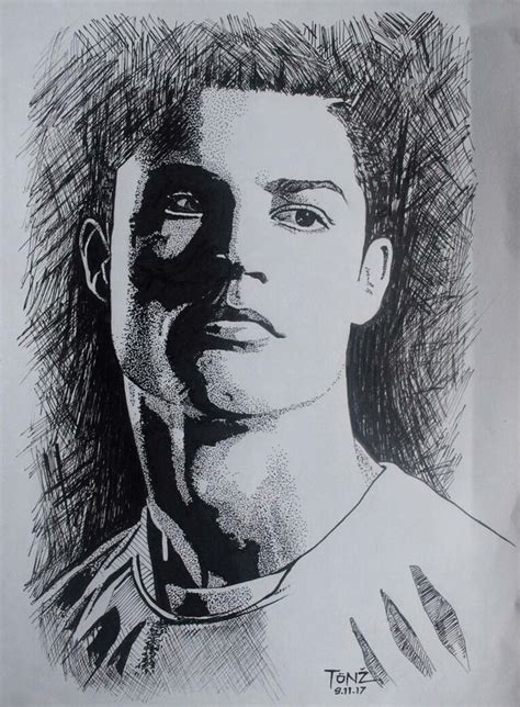cristiano ronaldo pencil sketch portrait sketches drawings celebrity drawings