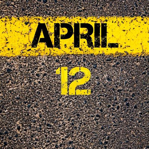 april calendar day written  road stock image colourbox