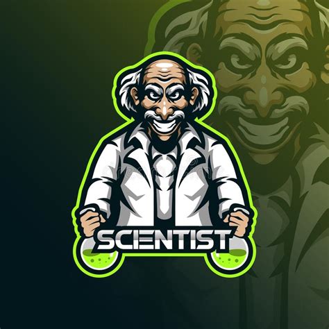 cartoon mad scientist sign stock vector illustration  coat