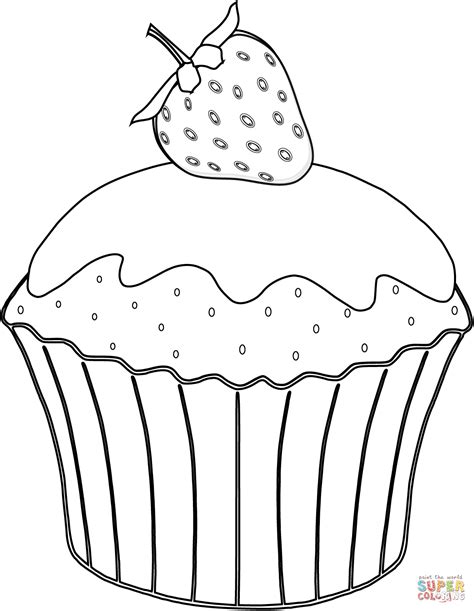 muffin  strawberry coloring page  printable coloring pages