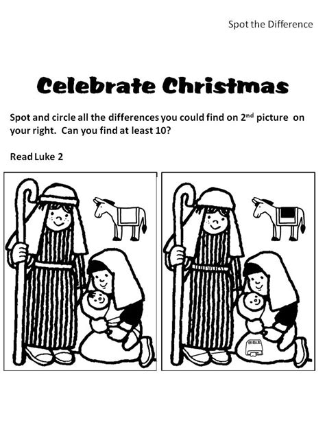 printable christmas spot  difference