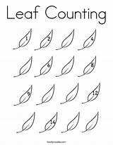 Leaf Coloring Counting Pages Leaves Autumn Worksheets Worksheet Spring Preschool Template Small Print Mini Activities Colouring Twistynoodle Fall Large Fun sketch template