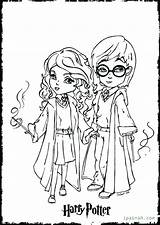 Hermione Pages Coloring Harry Ron Printable Getcolorings Color sketch template