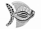 Fish Zentangle Step Coloring Fishes Style Big Olivier Adult Pages sketch template