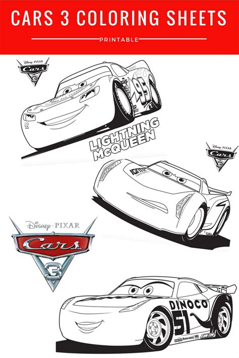 disney pixar cars  coloring sheets  printable life family joy