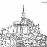 Coloring Mont Michel Saint France Pages Paris Notre Dame Church Hellokids Middle Printable sketch template