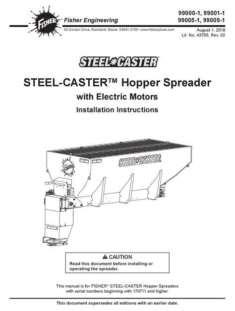 fisher engineering steel caster series installation instructions manual   manualslib
