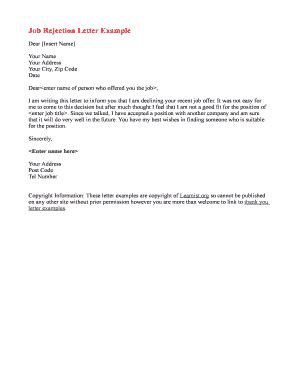 rescinded job offer letter collection letter template collection