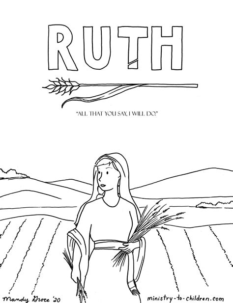 ruth coloring page ministry  children