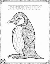 Coloring Penguin Pages Adults Animal Getdrawings sketch template