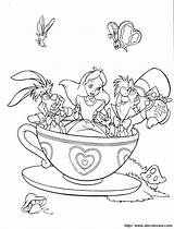 Tea Tazza Print Disneyland Suoi Amici Fantasyland Freunden Tasse Paese Meraviglie Wunderland Disegno Adulti Colouring Posto Potete Cambiare Coloringbay Pagine sketch template