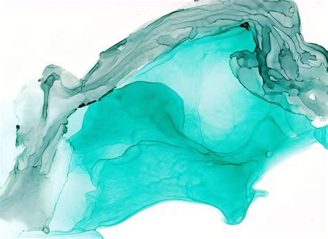 aqua turquoise abstract painting atlantis lake  river studio