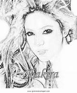 Shakira Coloring sketch template